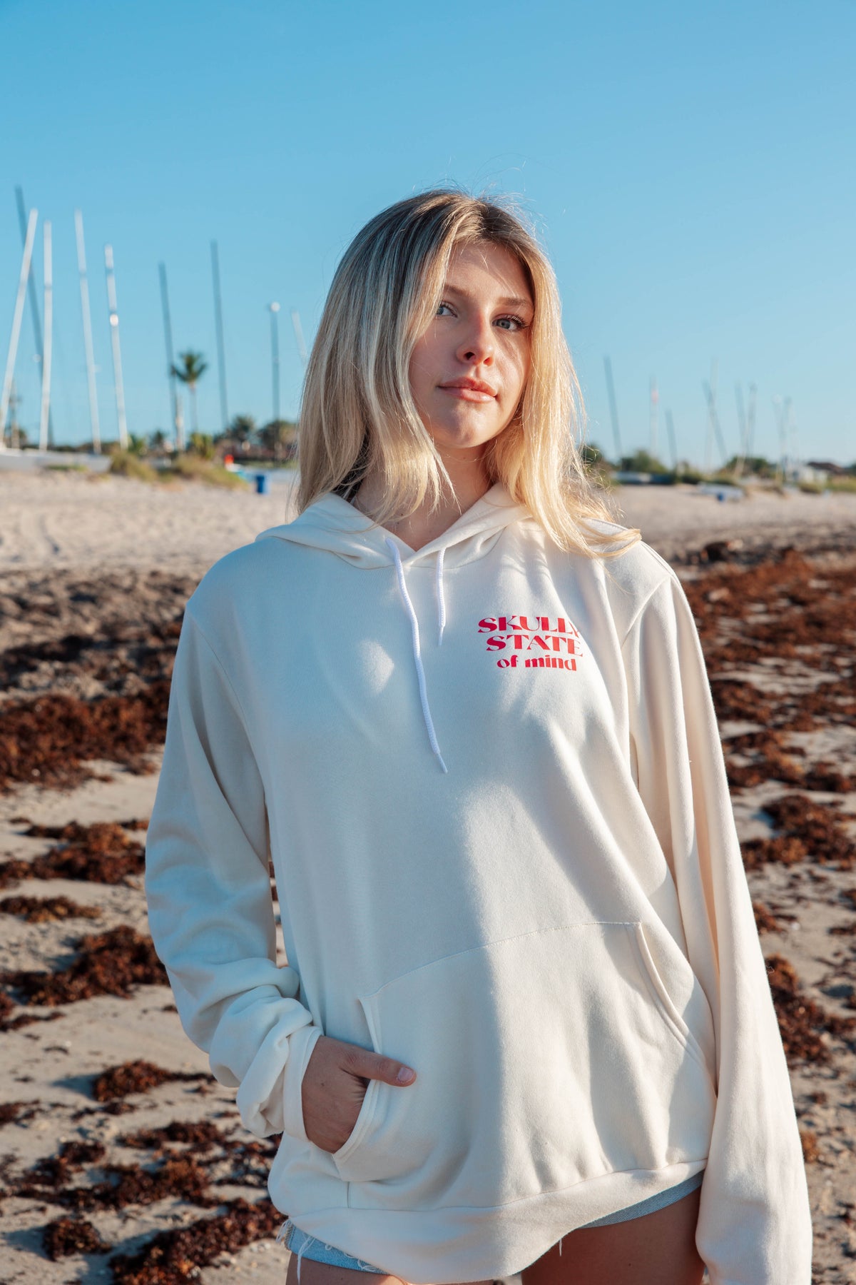 Girls Cream Lacrosse Hoodie