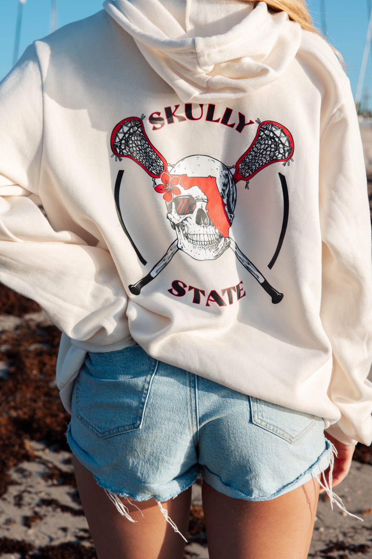 Girls Cream Lacrosse Hoodie